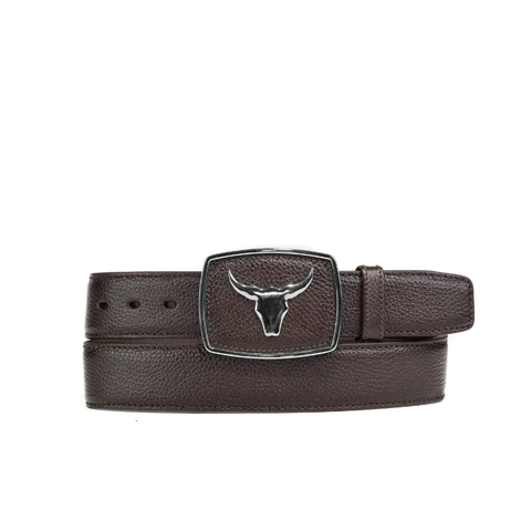 Cinto Dark Brown Mr Rodeo Hebilla Plata