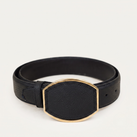 Cinto Negro Mr Rodeo Hebilla Oro