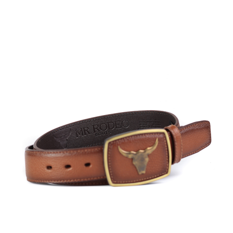 Cinto Miel Mr Rodeo Hebilla Oro