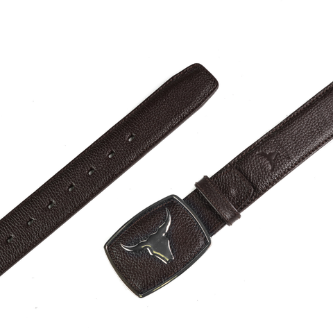 Cinto Dark Brown Mr Rodeo Hebilla Plata